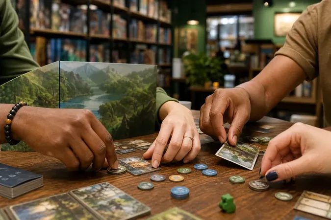 Customers playing board games at demo table